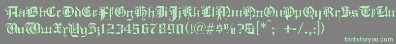 フォントKingc – 灰色の背景に緑のフォント