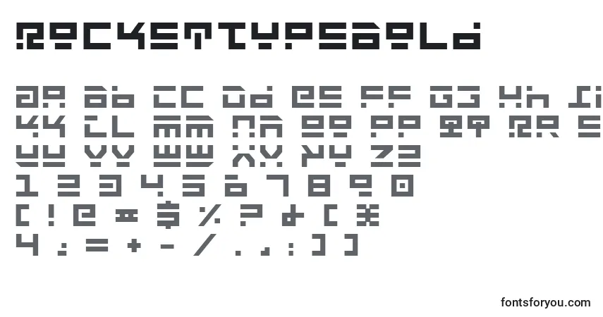 Schriftart RocketTypeBold – Alphabet, Zahlen, spezielle Symbole