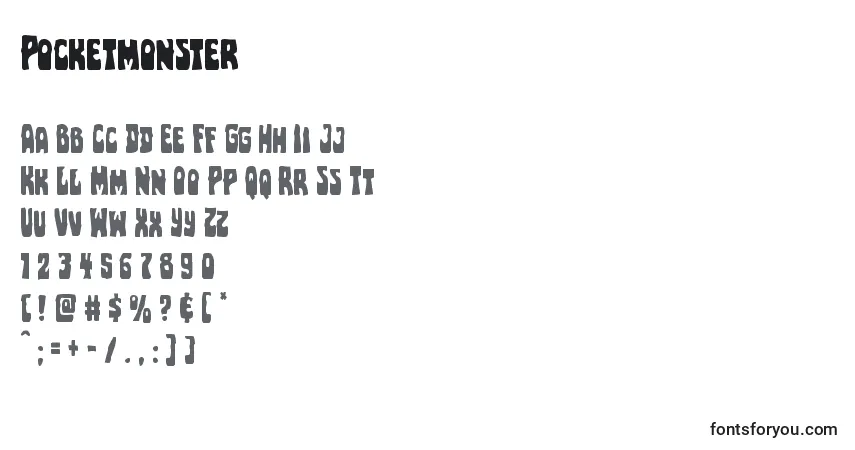 Schriftart Pocketmonster – Alphabet, Zahlen, spezielle Symbole
