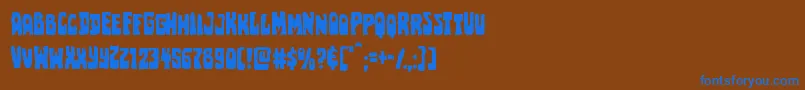 Pocketmonster Font – Blue Fonts on Brown Background