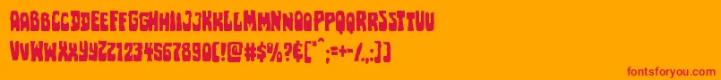 Pocketmonster Font – Red Fonts on Orange Background