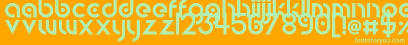 CircularAbstracts Font – Green Fonts on Orange Background