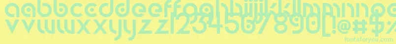 CircularAbstracts Font – Green Fonts on Yellow Background