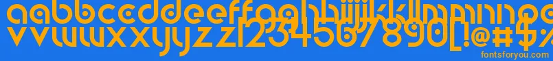 CircularAbstracts Font – Orange Fonts on Blue Background