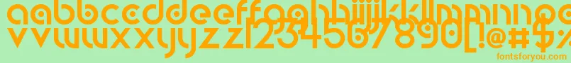 CircularAbstracts Font – Orange Fonts on Green Background