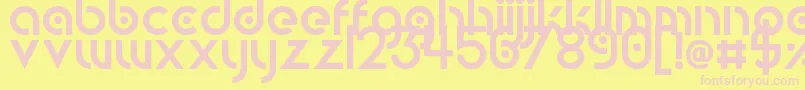 CircularAbstracts Font – Pink Fonts on Yellow Background