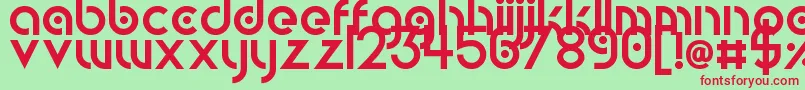フォントCircularAbstracts – 赤い文字の緑の背景