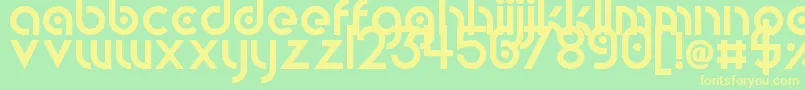 CircularAbstracts Font – Yellow Fonts on Green Background