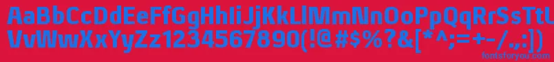 XenublRegular Font – Blue Fonts on Red Background