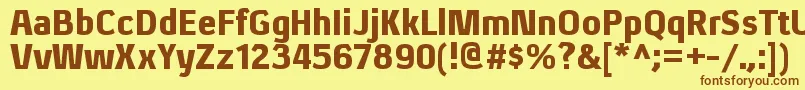 XenublRegular Font – Brown Fonts on Yellow Background