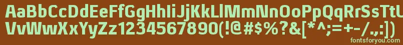 Шрифт XenublRegular – зелёные шрифты на коричневом фоне