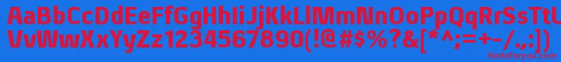 XenublRegular Font – Red Fonts on Blue Background