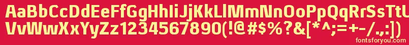 XenublRegular Font – Yellow Fonts on Red Background