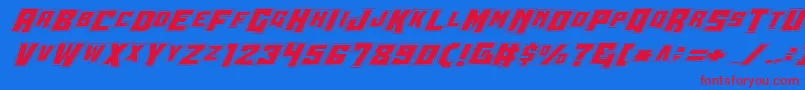 WhiskeyBravoVictorPro Font – Red Fonts on Blue Background