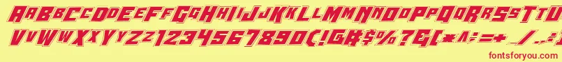 WhiskeyBravoVictorPro Font – Red Fonts on Yellow Background