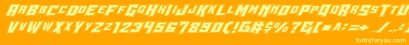 WhiskeyBravoVictorPro Font – Yellow Fonts on Orange Background