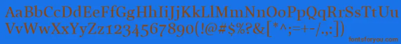 LinotypeReallyMedium Font – Brown Fonts on Blue Background