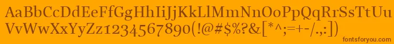 LinotypeReallyMedium Font – Brown Fonts on Orange Background