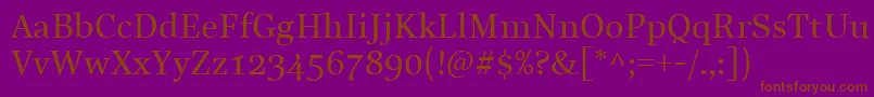 LinotypeReallyMedium Font – Brown Fonts on Purple Background