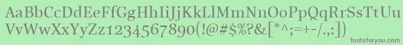 フォントLinotypeReallyMedium – 緑の背景に灰色の文字