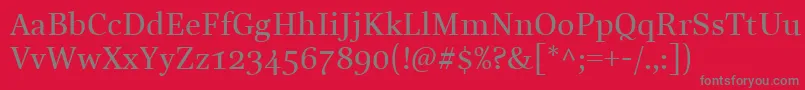 LinotypeReallyMedium Font – Gray Fonts on Red Background