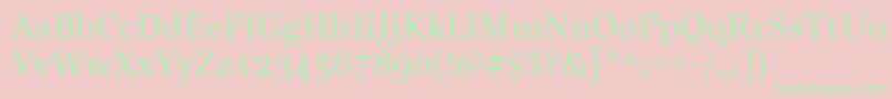 LinotypeReallyMedium Font – Green Fonts on Pink Background