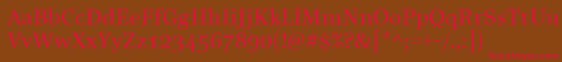 LinotypeReallyMedium Font – Red Fonts on Brown Background