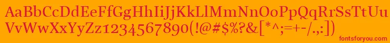 LinotypeReallyMedium Font – Red Fonts on Orange Background