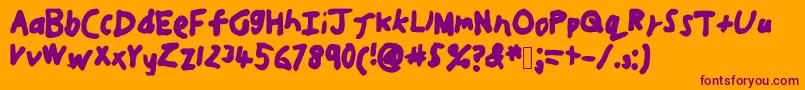 Jjweb1 Font – Purple Fonts on Orange Background