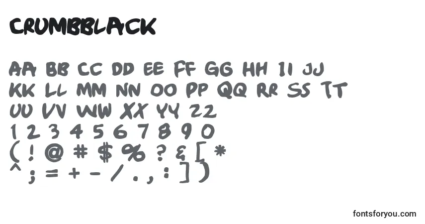 Crumbblack Font – alphabet, numbers, special characters