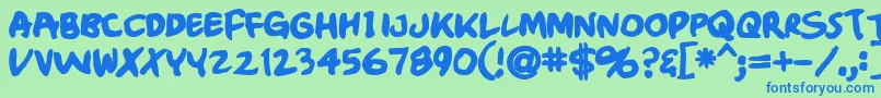 Crumbblack Font – Blue Fonts on Green Background