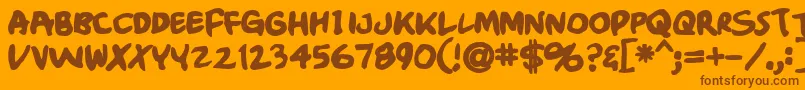 Crumbblack Font – Brown Fonts on Orange Background