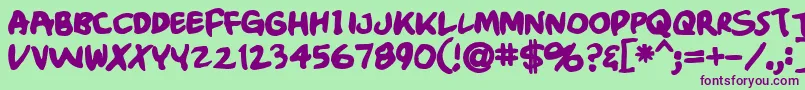 Crumbblack Font – Purple Fonts on Green Background