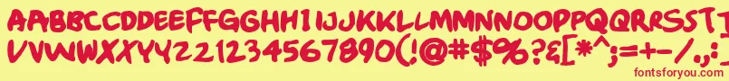 Crumbblack Font – Red Fonts on Yellow Background