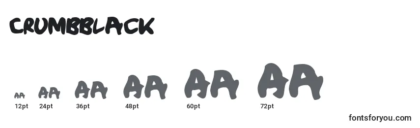 Размеры шрифта Crumbblack