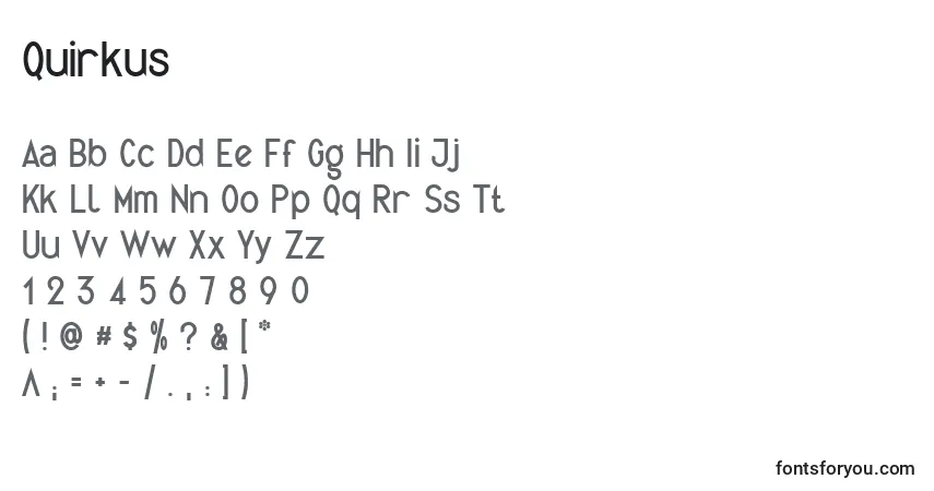 Fuente Quirkus - alfabeto, números, caracteres especiales