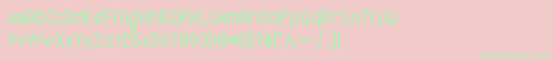 Quirkus Font – Green Fonts on Pink Background