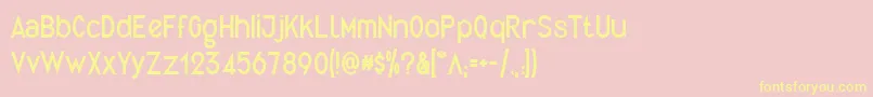 Saiba mais sobre a fonte Quirkus Fonte Quirkus – fontes amarelas em um fundo rosa