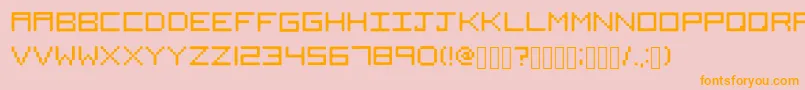 Squaredフォントについての詳細 フォントSquared – オレンジの文字がピンクの背景にあります。