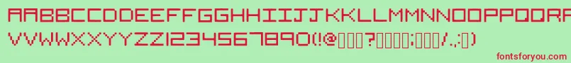 Squared Font – Red Fonts on Green Background