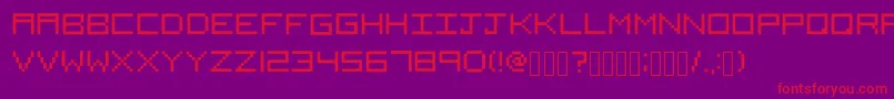 Squared-fontti – punaiset fontit violetilla taustalla