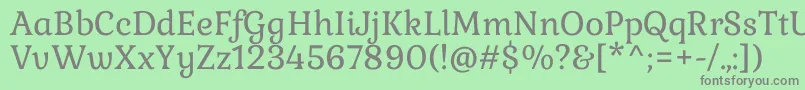 フォントGabriela – 緑の背景に灰色の文字