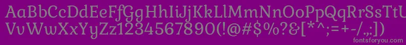 フォントGabriela – 紫の背景に灰色の文字