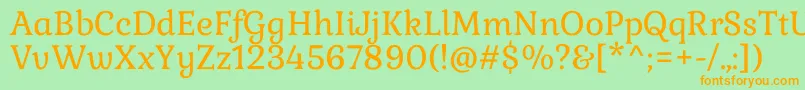 Gabriela Font – Orange Fonts on Green Background