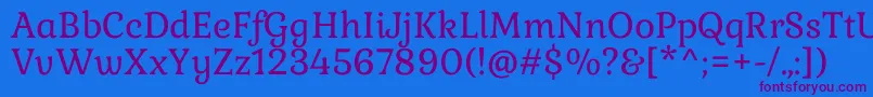 Gabriela Font – Purple Fonts on Blue Background