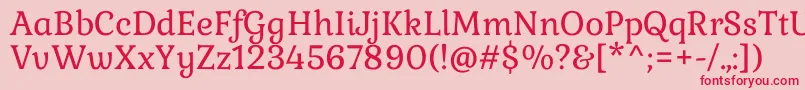 Gabriela Font – Red Fonts on Pink Background