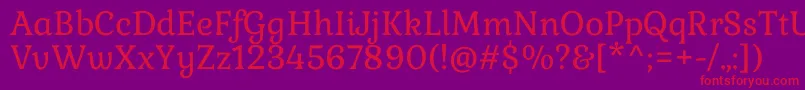 Gabriela Font – Red Fonts on Purple Background