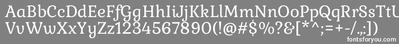 フォントGabriela – 灰色の背景に白い文字