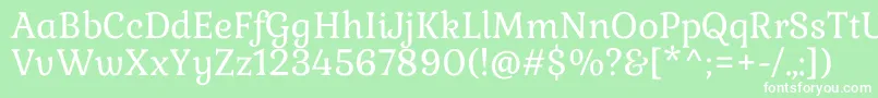 Gabriela Font – White Fonts on Green Background