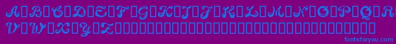 CandyBold-Schriftart – Blaue Schriften auf violettem Hintergrund